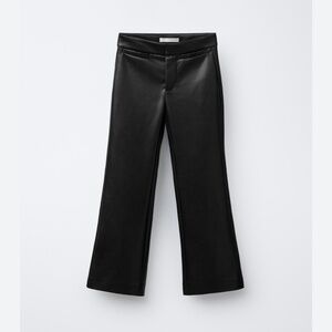 ZARA Faux Leather Black Flare Pants